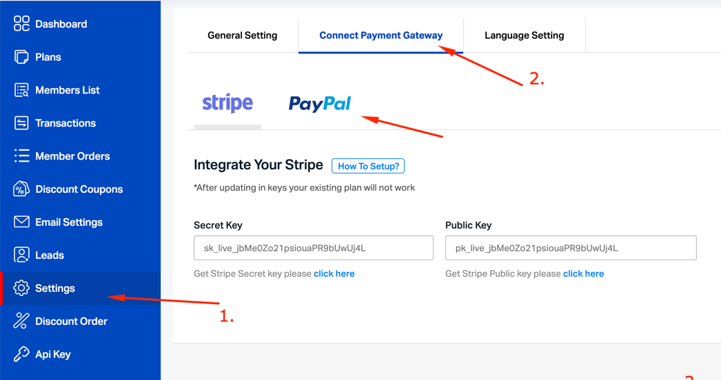 Connect Paypal or Stripe on Membership app Shopify