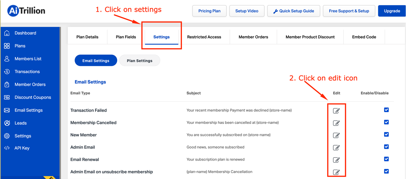 Shopify recurring membership app email autoresponde